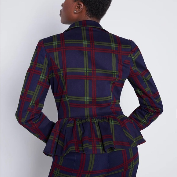 ModCloth x Collectif Plaid-Minded Blazer XXS - Picture 2 of 6